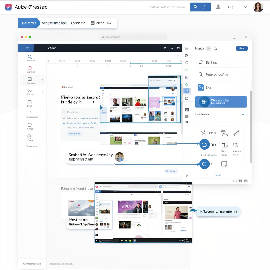 Creative slideshow editing process demonstration